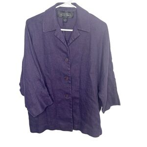 Vintage linen top eggplant purple size 8 excellent condition lagenlook